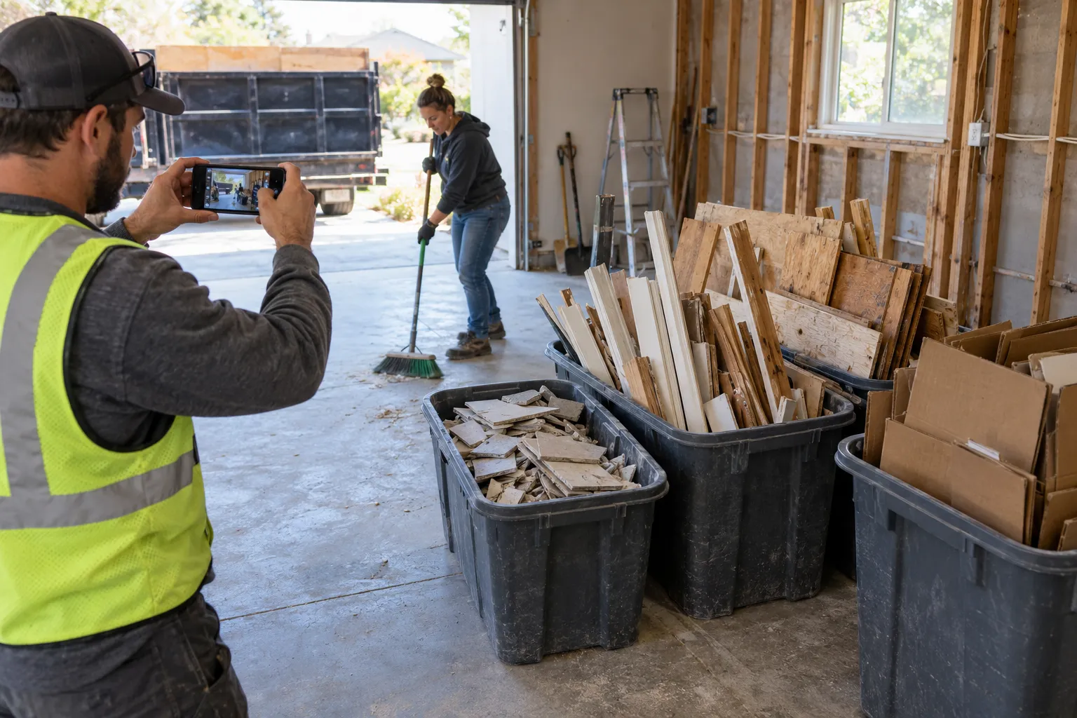 Access preparation for construction debris removal